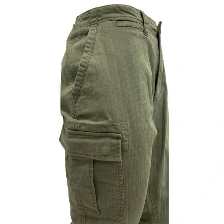 Men's stretch cotton twill khaki Cargo Pants