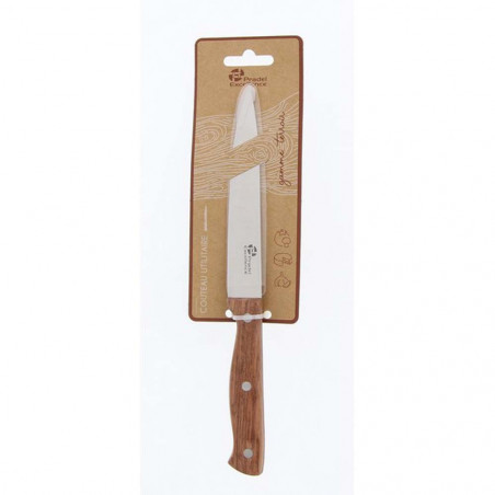 Kitchen utility knife 13 cm with wooden handle