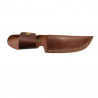Hunting knife with fixed blade and wooden handle
