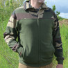 Men's khaki zipped hunting jacket with Central Europe camouflage inserts