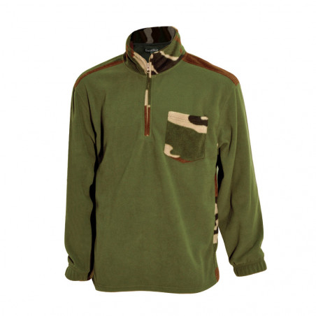 Men's F1 khaki fleece sweatshirt with Central Europe camouflage inserts
