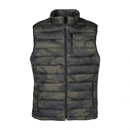 Children's water-repellent sleeveless quilted vest camouflage trek Percussion
