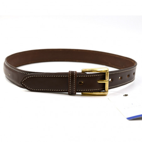 Brown leather riding belt