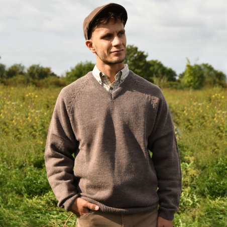 Brown V-neck Vincennes sweater